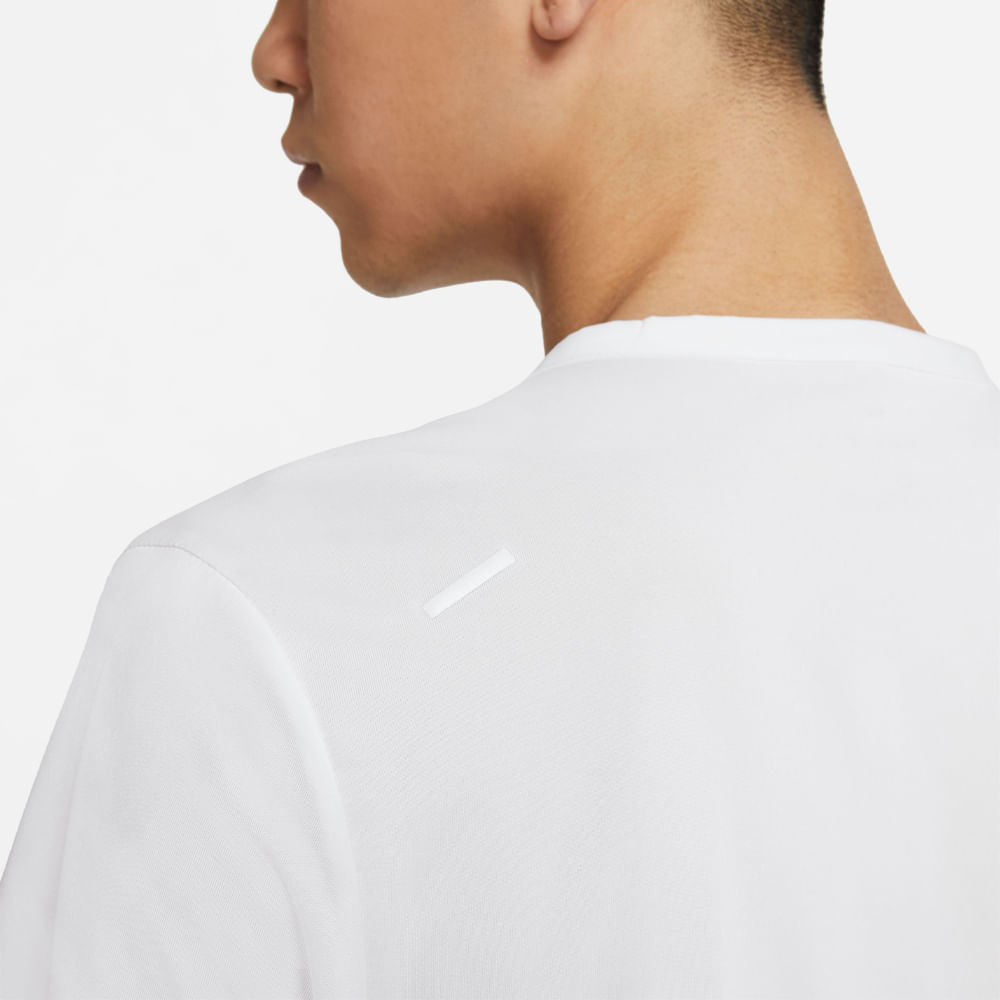 Nike M Nk Df Rise 365 Ss Camiseta Manga Corta blanco de hombre para correr