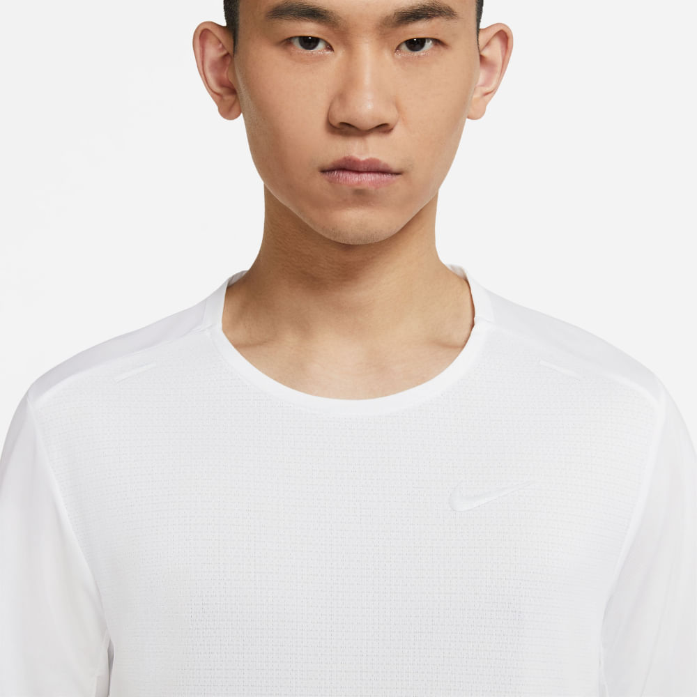 Nike M Nk Df Rise 365 Ss Camiseta Manga Corta blanco de hombre para correr