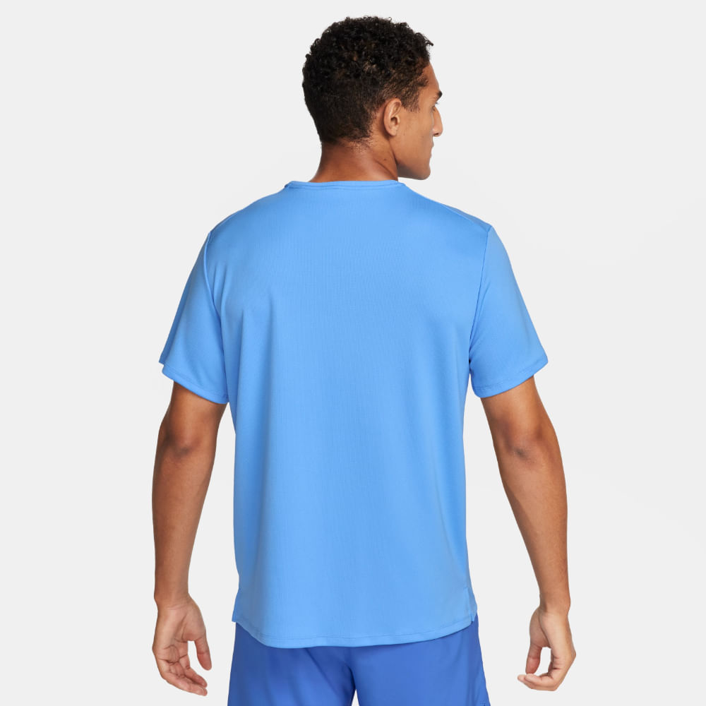 Nike M Nk Df Uv Miler Ss Camiseta Manga Corta azul de hombre para correr