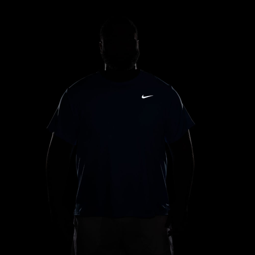 Nike M Nk Df Uv Miler Ss Camiseta Manga Corta azul de hombre para correr