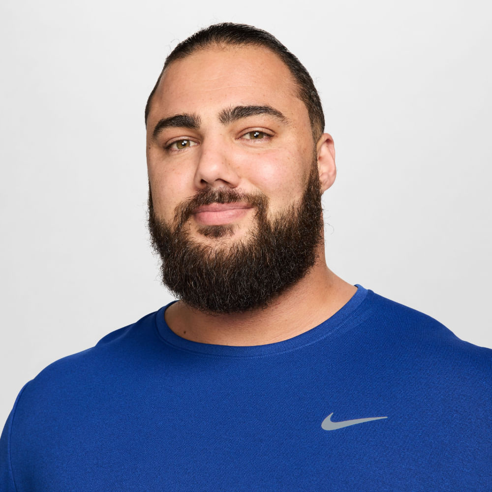 Nike M Nk Df Uv Miler Ss Camiseta Manga Corta azul de hombre para correr