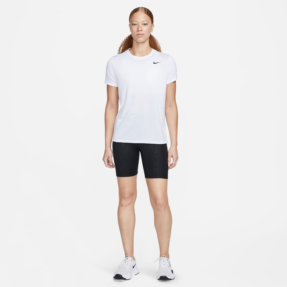 Nike W Nk Df Tee Rlgd Lbr Camiseta Manga Corta blanco de mujer para entrenamiento