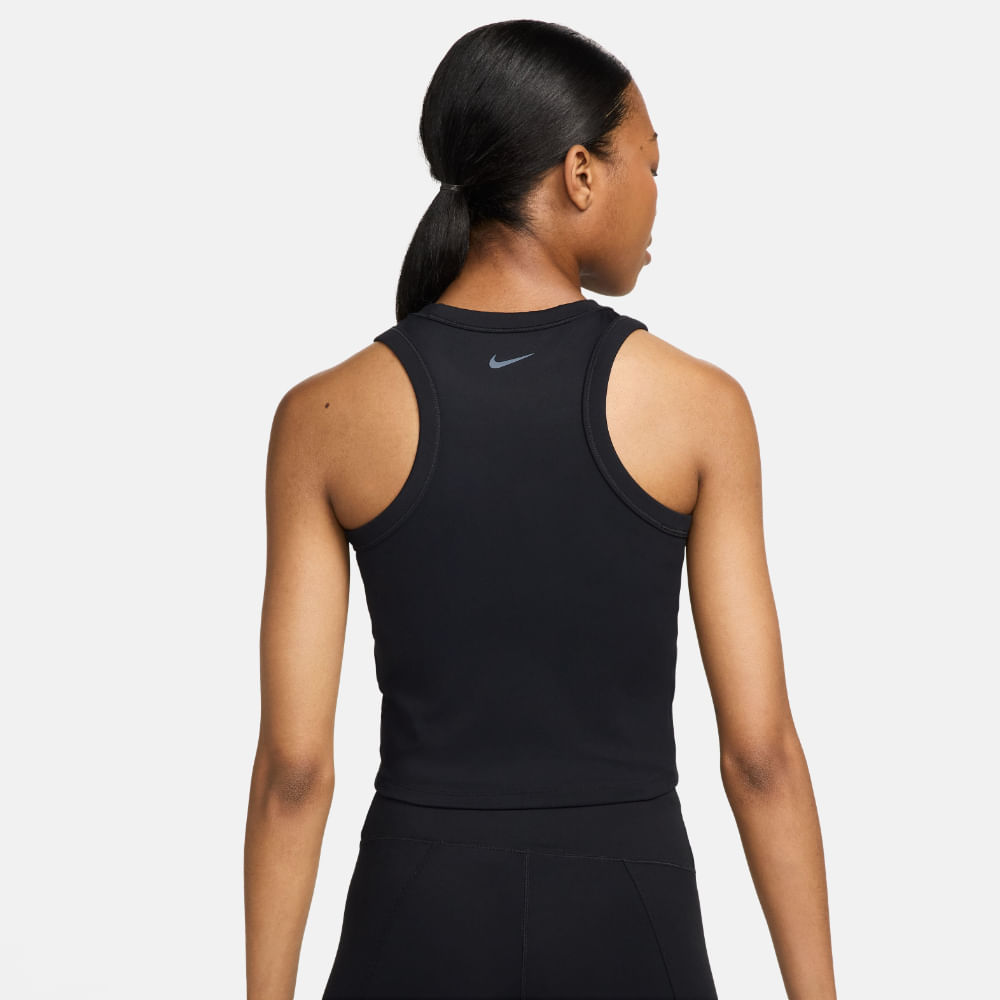 Nike W Nk One Fitted Df Crop Tank Manga Sisa Negro De Mujer Para Entrenamiento