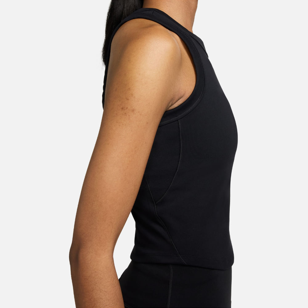 Nike W Nk One Fitted Df Crop Tank Manga Sisa Negro De Mujer Para Entrenamiento