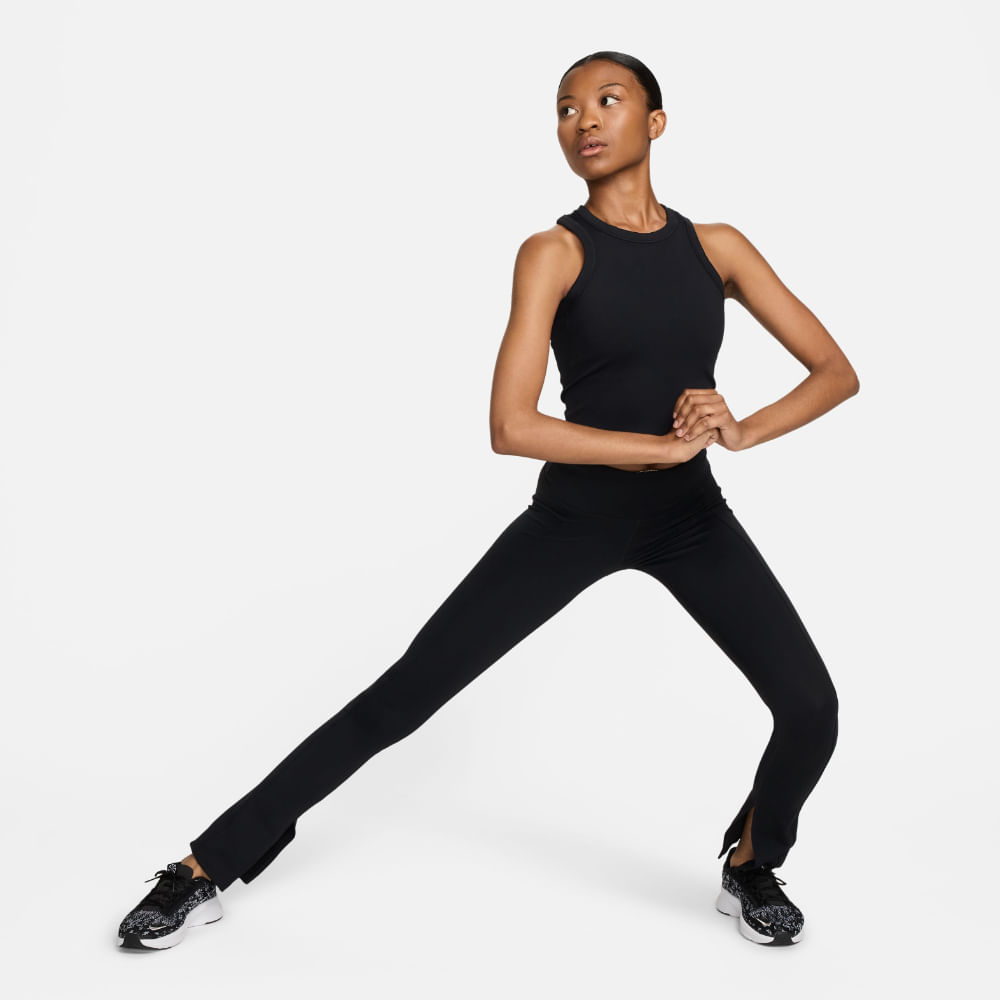 Nike W Nk One Fitted Df Crop Tank Manga Sisa Negro De Mujer Para Entrenamiento