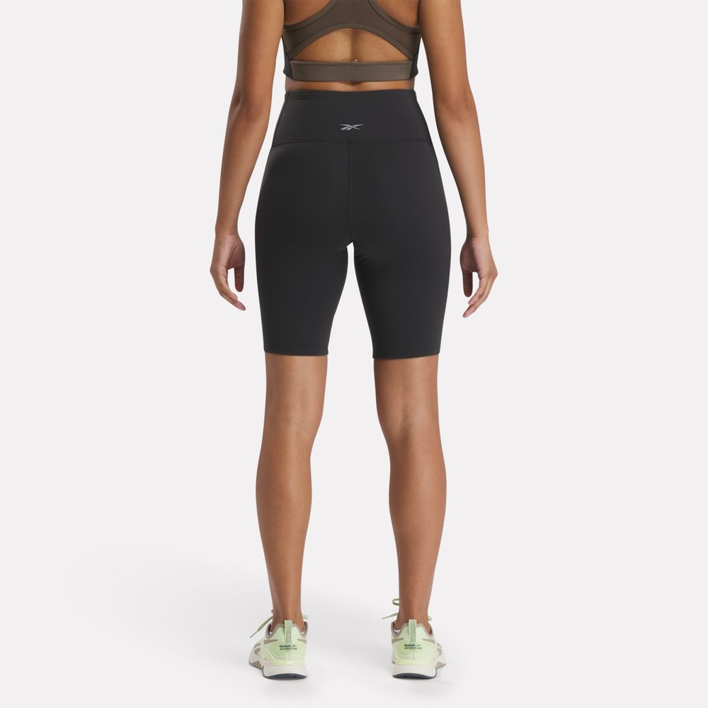 Reebok Lux High Rise Bike Short Licras Cortas Negro De Mujer Para Entrenamiento