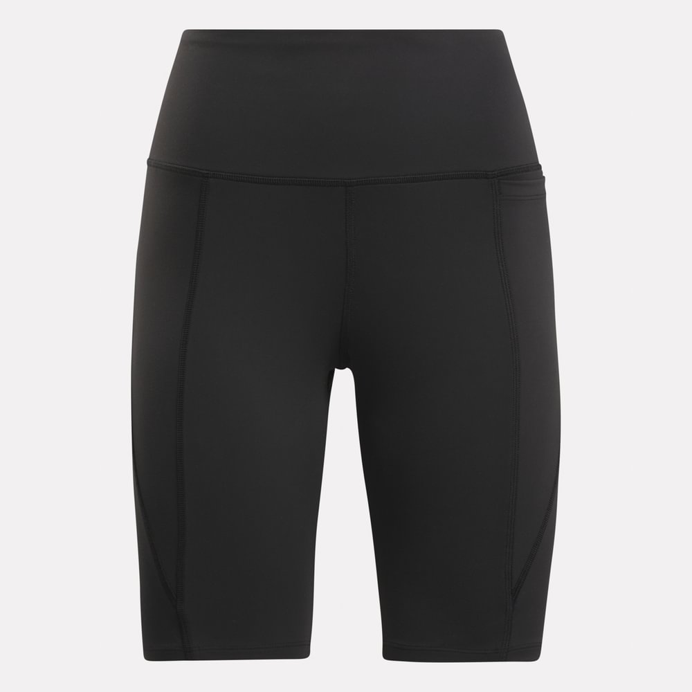 Reebok Lux High Rise Bike Short Licras Cortas Negro De Mujer Para Entrenamiento