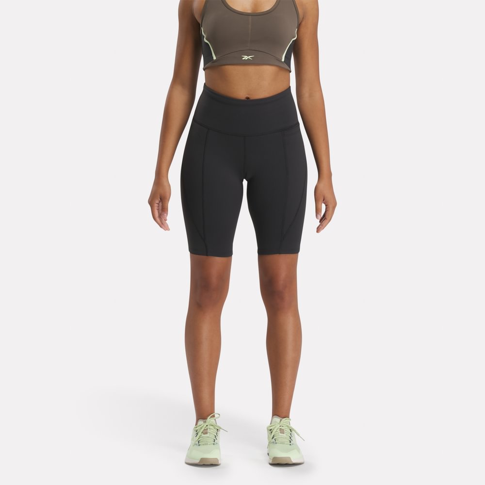 Reebok Lux High Rise Bike Short Licras Cortas Negro De Mujer Para Entrenamiento