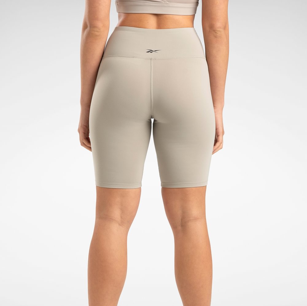 Reebok Lux High Rise Bike Short Licras Cortas Gris De Mujer Para Entrenamiento