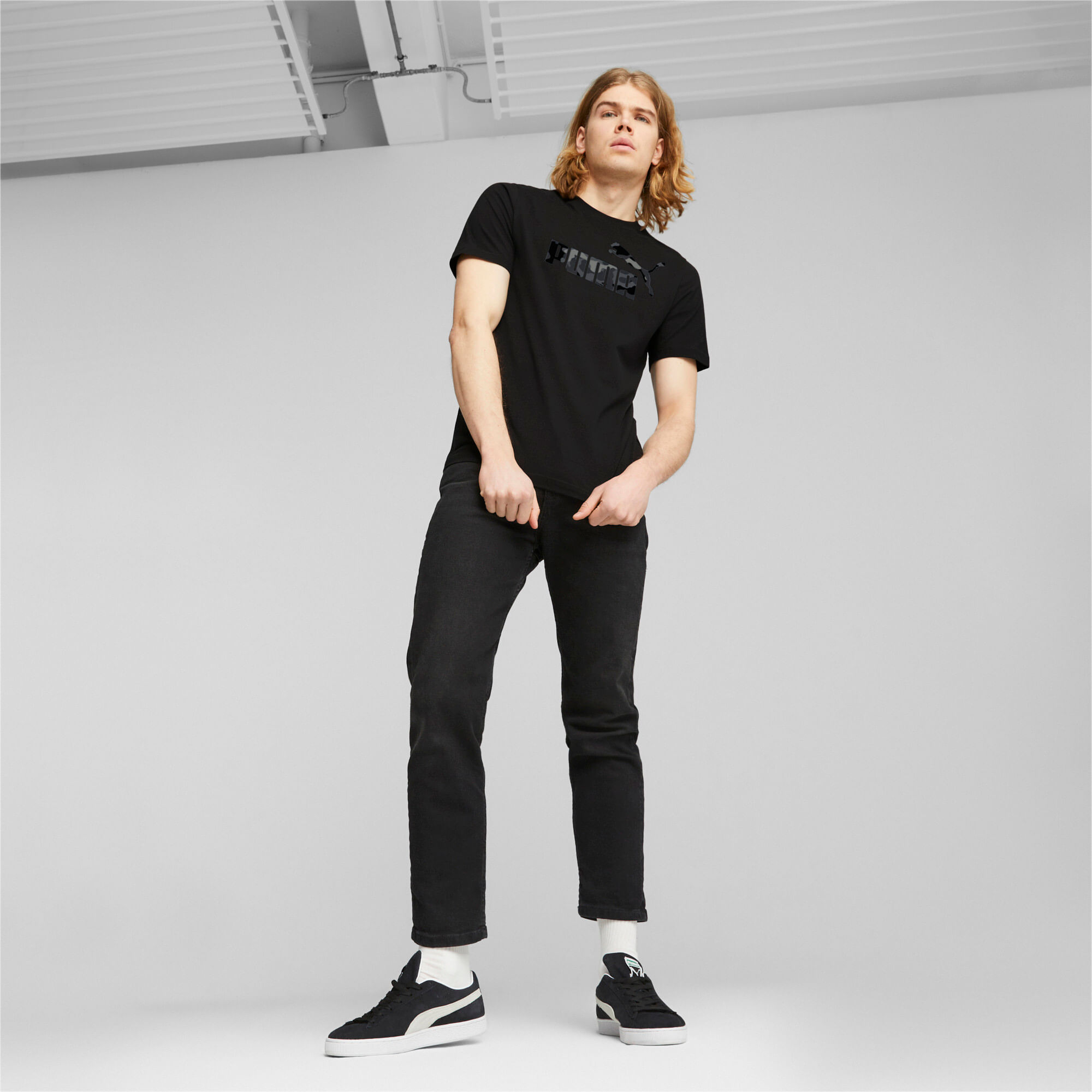 Puma Ess Camo Graphic Tee Camiseta Manga Corta Negro De Hombre Para Moda