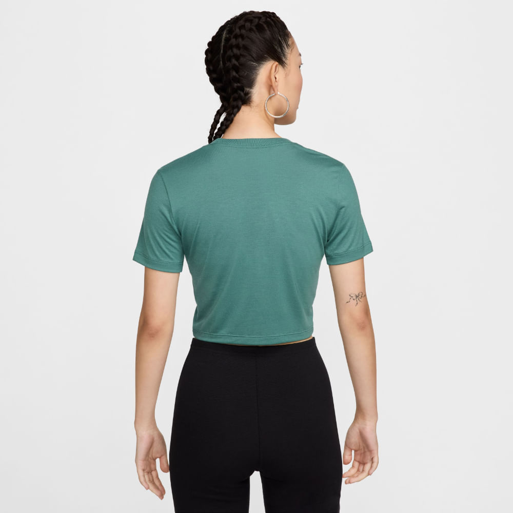Nike W Nsw Tee Essntl Slim Crp Lbr Camiseta Verde De Mujer Para Moda