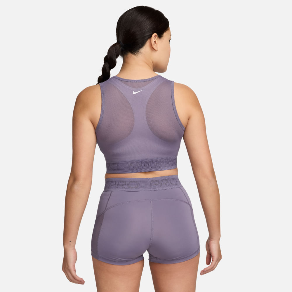 Nike Nike Pro Mesh Tank Camiseta Morado De Mujer Para Entrenamiento