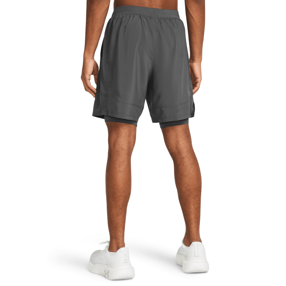 Under Armour Ua Launch 7  2-In-1 Short Pantalonetas Gris De Hombre Para Correr