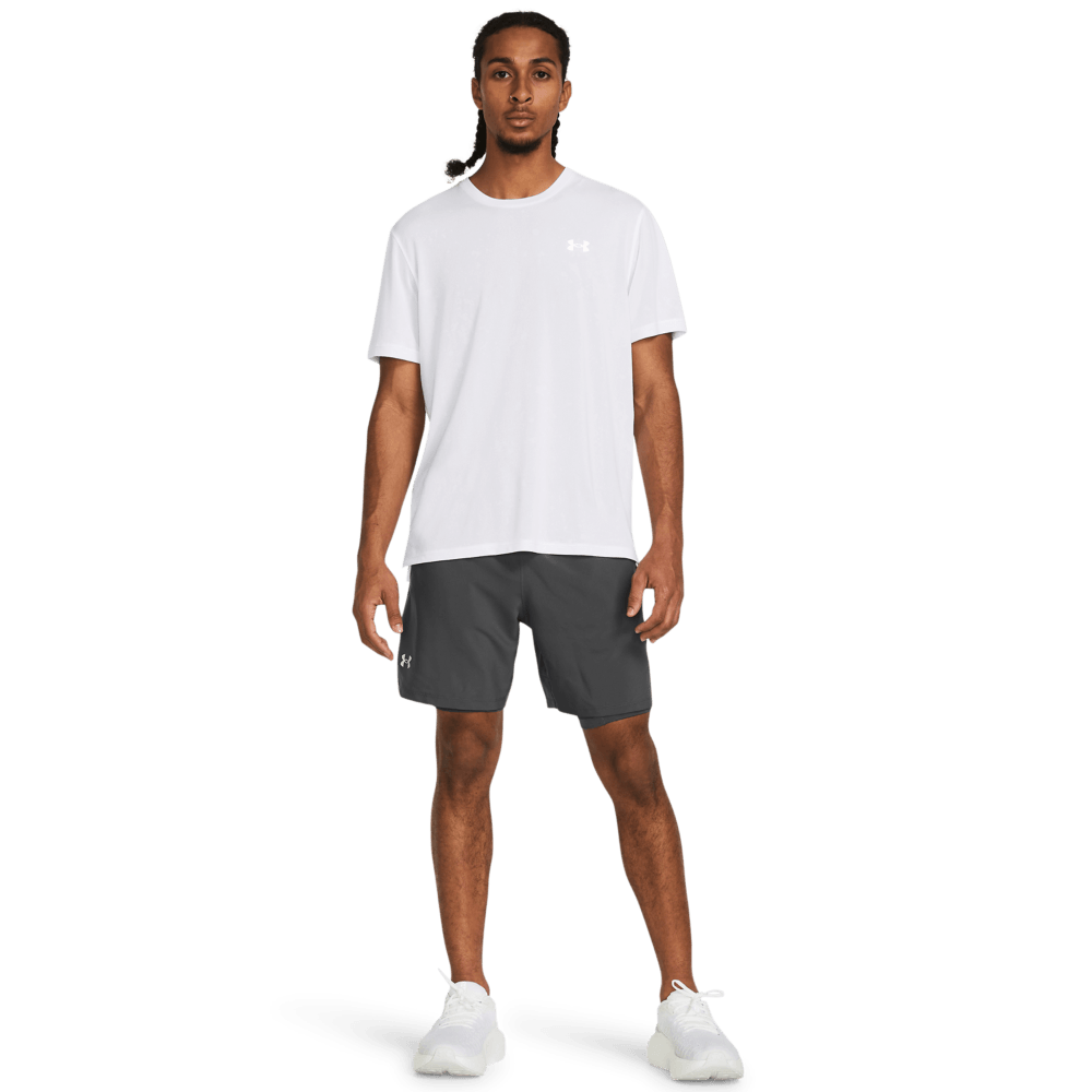 Under Armour Ua Launch 7  2-In-1 Short Pantalonetas Gris De Hombre Para Correr
