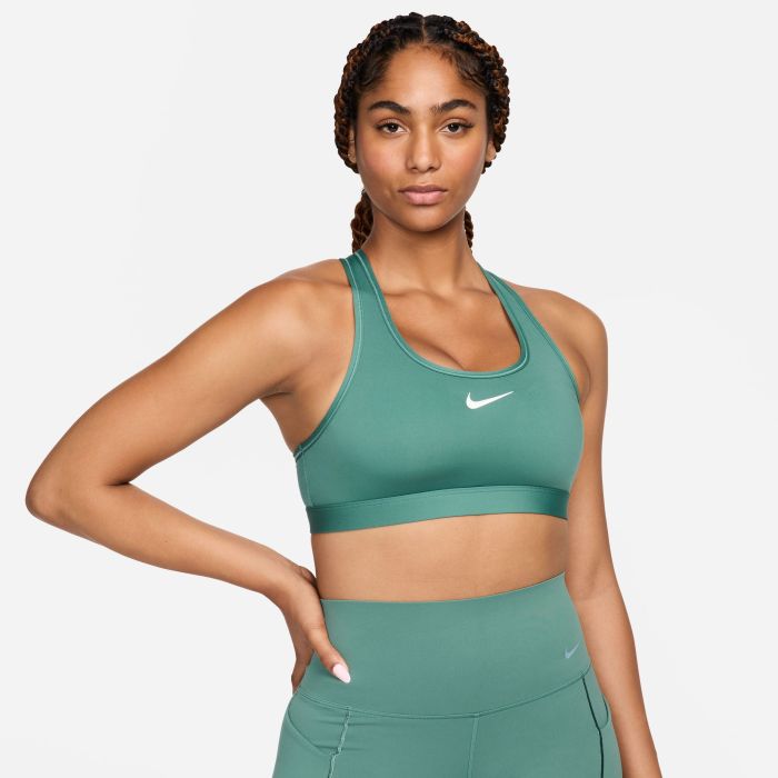 Nike W Nk Swsh Med Spt Bra  Top De Alto Impacto Verde De Mujer Para Entrenamiento
