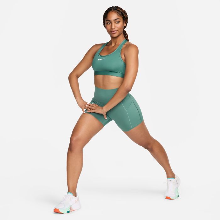 Nike W Nk Swsh Med Spt Bra  Top De Alto Impacto Verde De Mujer Para Entrenamiento