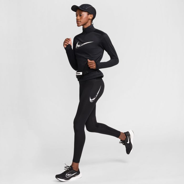 Nike W Nk Df Fast Mr 7/8 Tight Sw  Licras Largas Blanco De Mujer Para Correr