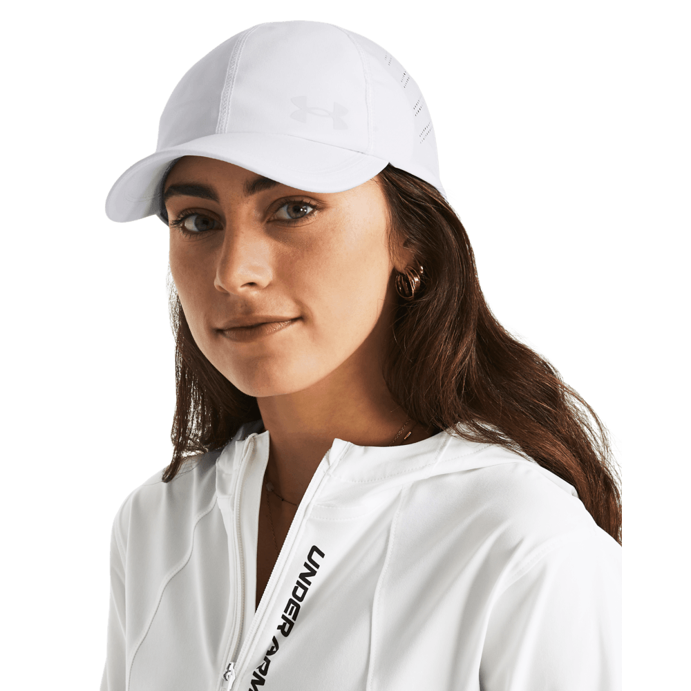 UA So-Chill Launch Adj Gorra blanco de mujer para correr