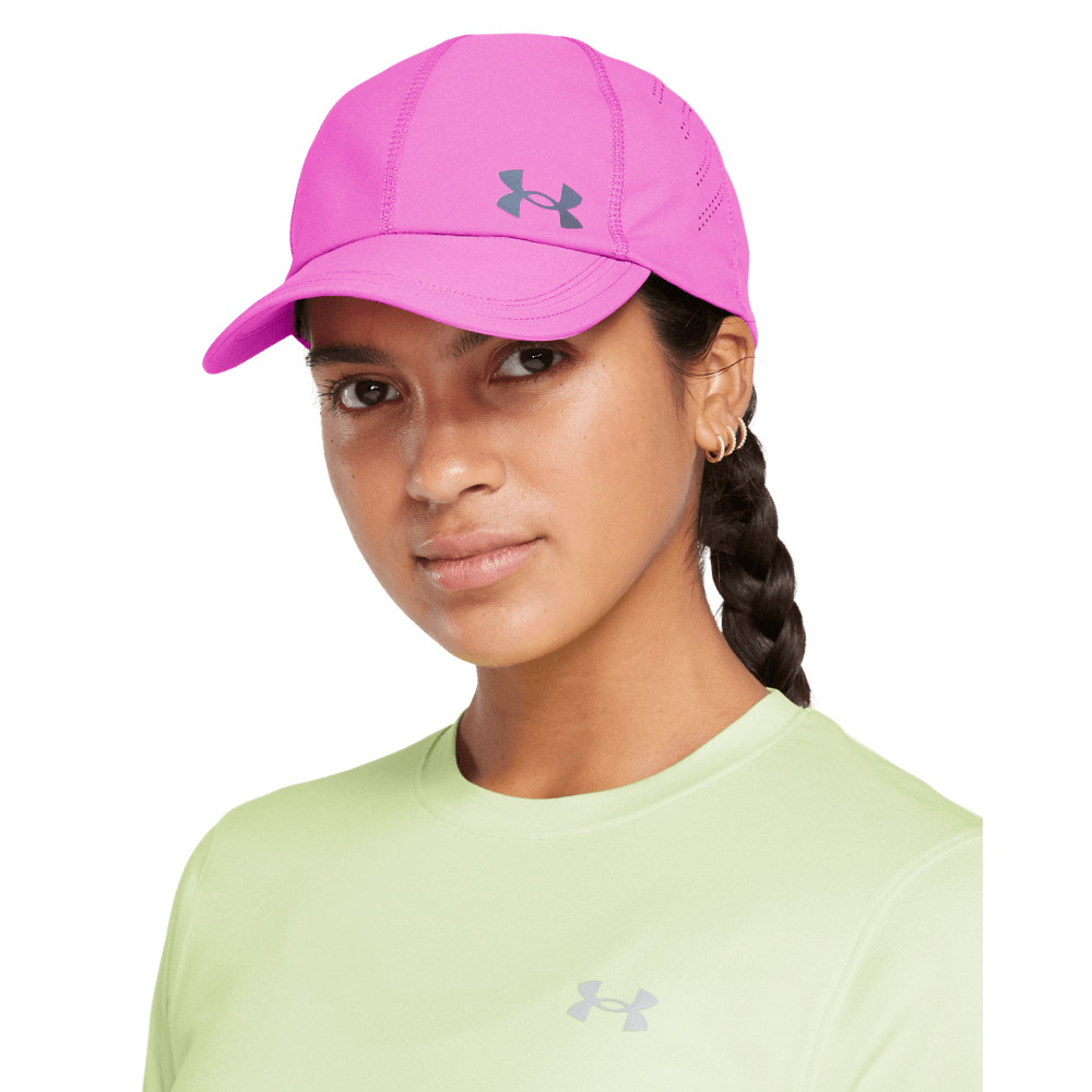 UA So-Chill Launch Adj Gorra rosado de mujer para correr